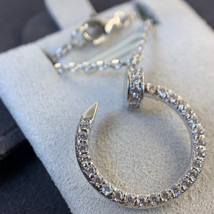 [Clover Jewelery]JUSTE NECKLACE SILVER DIAMONDS