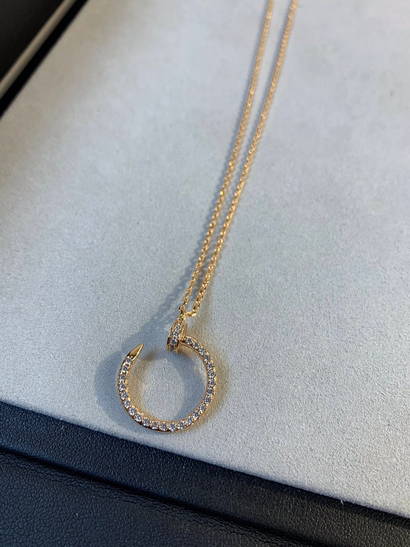 [Clover Jewelery]JUSTE NECKLACE PINK GOLD DIAMONDS