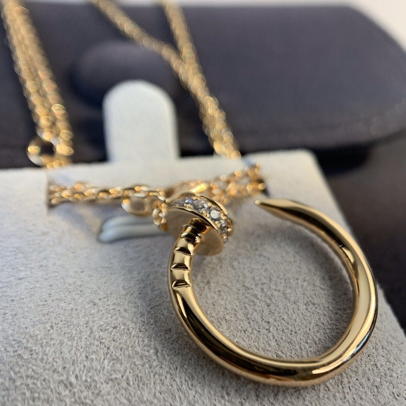 [Clover Jewelery]JUSTE NECKLACE PINK GOLD DIAMONDS