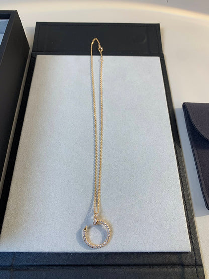[Clover Jewelery]JUSTE NECKLACE PINK GOLD DIAMONDS