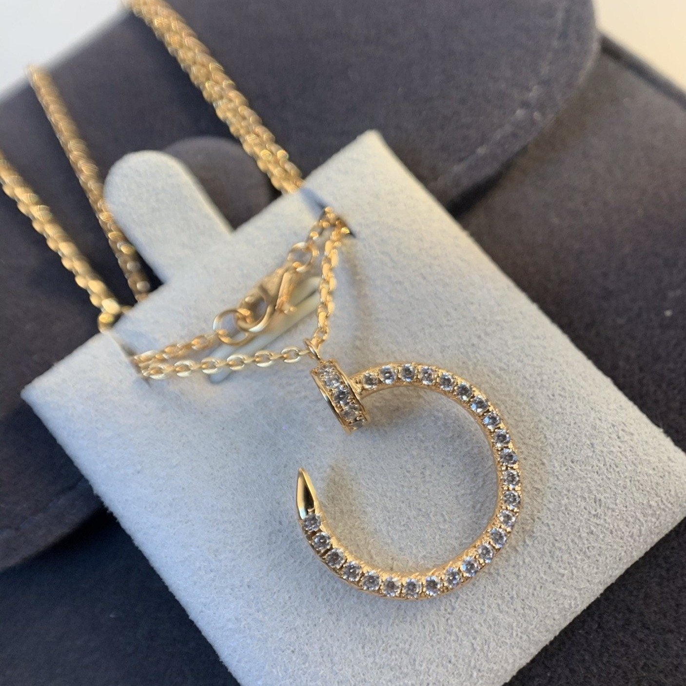 [Clover Jewelery]JUSTE NECKLACE PINK GOLD DIAMONDS