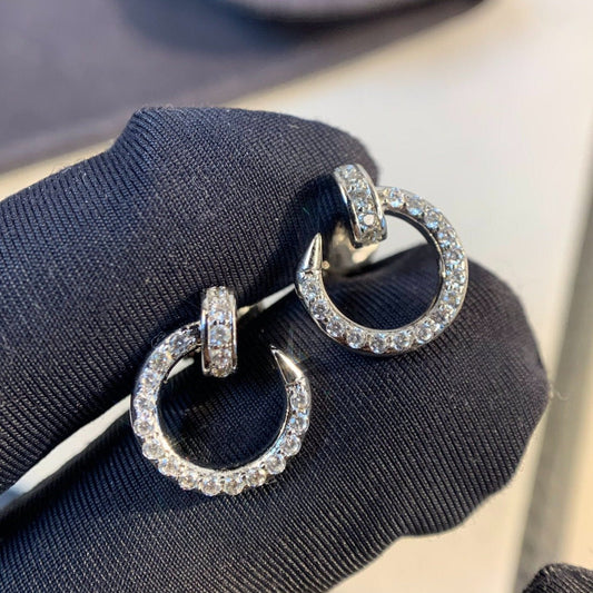 [Clover Jewelery]JUSTE EARRINGS SILVER DIAMONDS