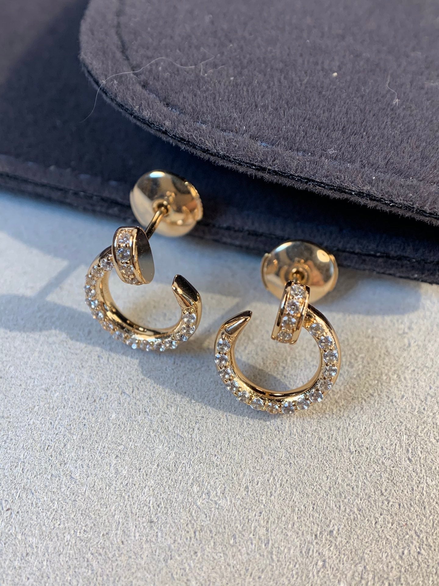 [Clover Jewelery]JUSTE EARRINGS GOLD DIAMONDS