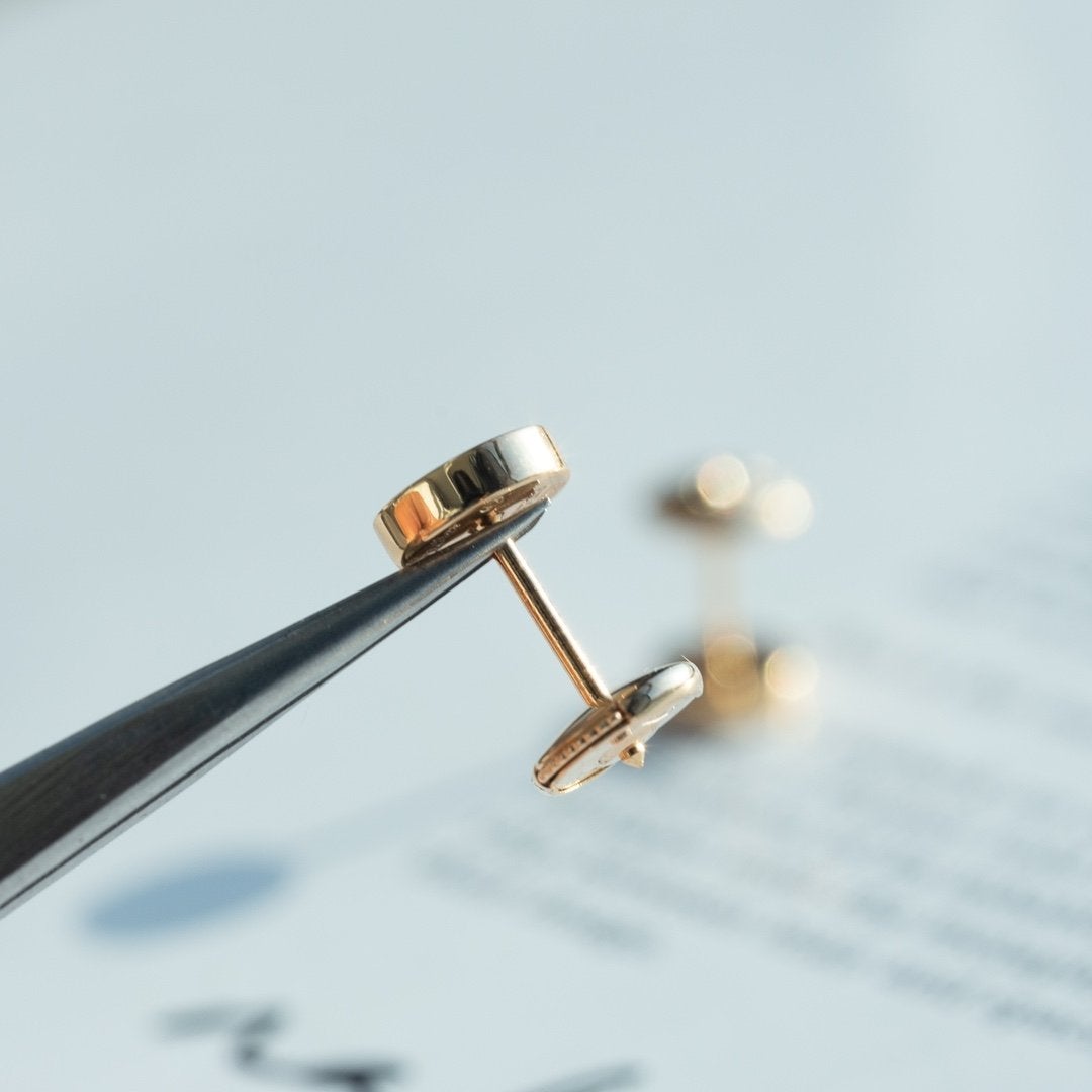 [Clover Jewelery]LOVE EARRINGS PINK GOLD 10MM