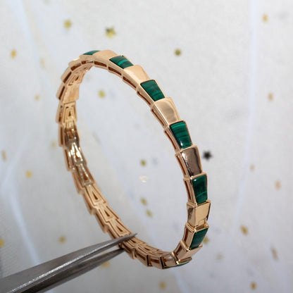[Clover Jewelery]SERPENTI BRACELET PINK GOLD MALACHITE