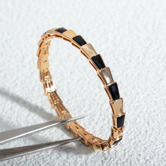 [Clover Jewelery]SERPENTI BRACELET PINK GOLD ONYX