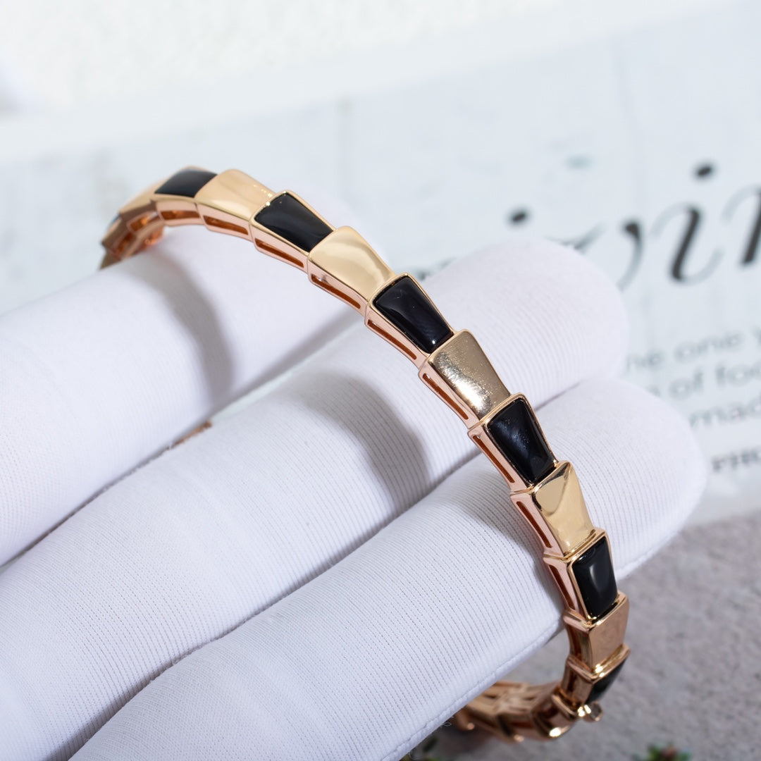 [Clover Jewelery]SERPENTI BRACELET PINK GOLD ONYX