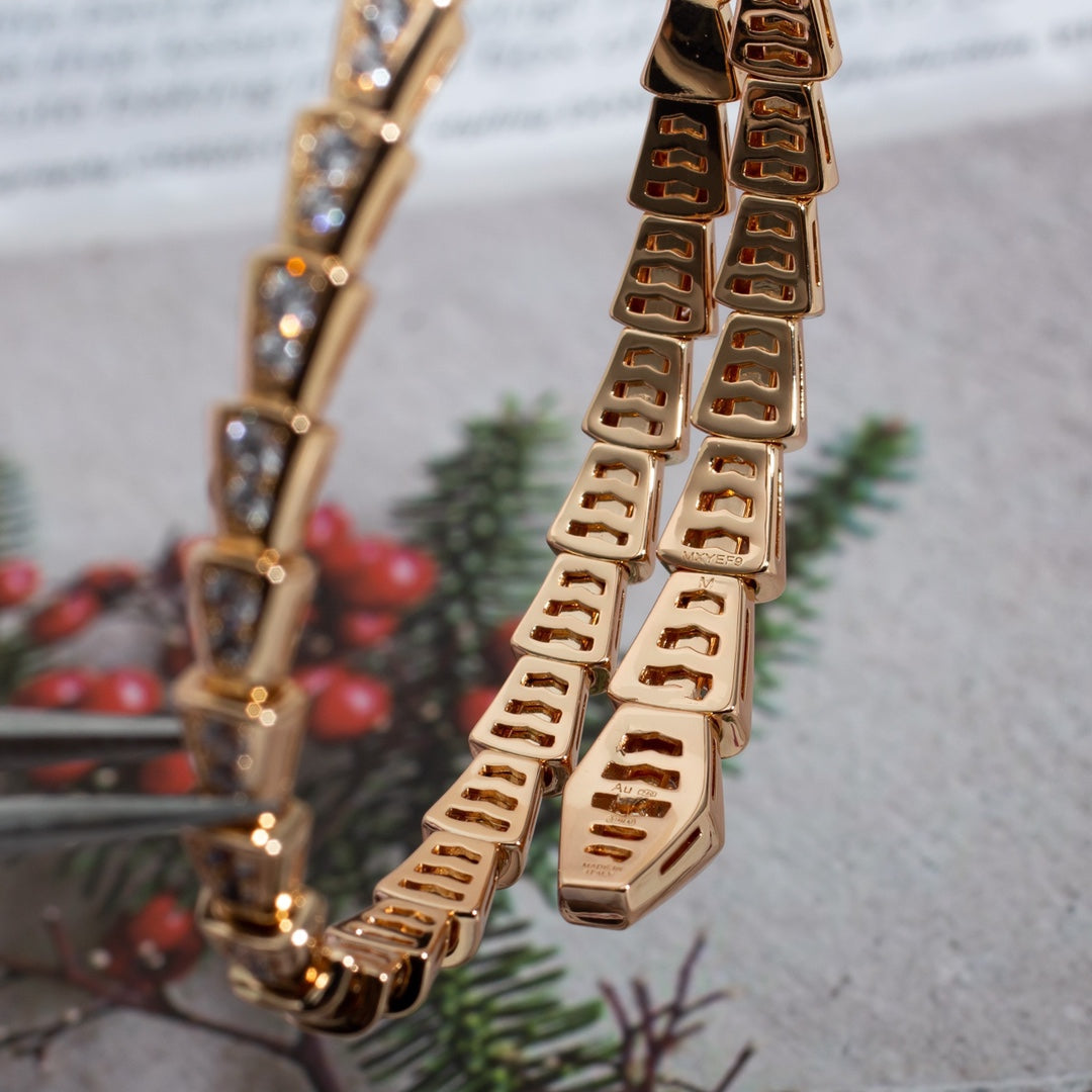 [Clover Jewelery]SERPENTI BRACELET 6.8MM PINK GOLD DIAMOND