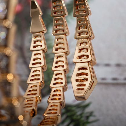 [Clover Jewelery]SERPENTI BRACELET PINK GOLD DIAMOND DOUBLE ROW