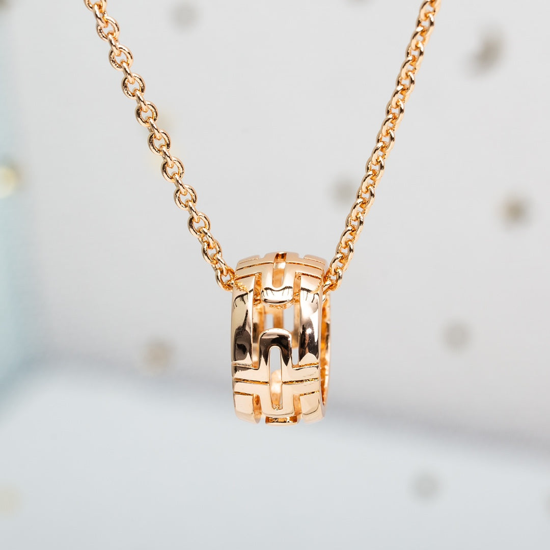 [Clover Jewelery]PARENTESI NECKLACE PINK GOLD