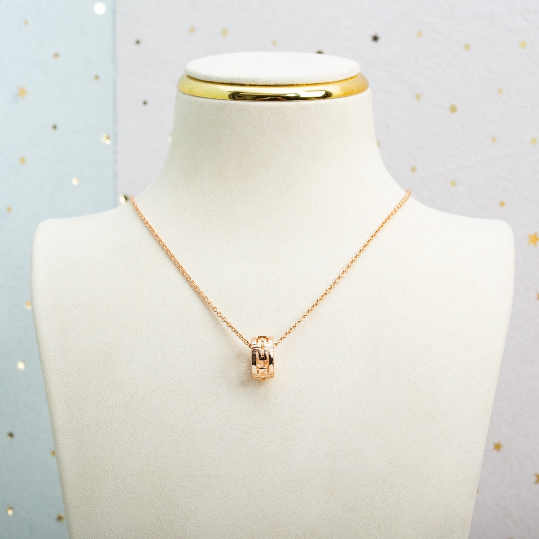[Clover Jewelery]PARENTESI NECKLACE PINK GOLD
