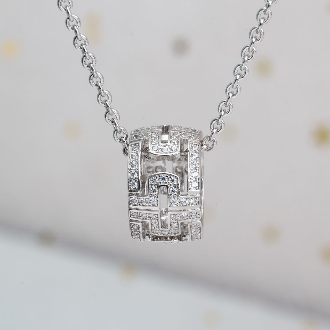 [Clover Jewelery]PARENTESI NECKLACE SILVER DIAMOND