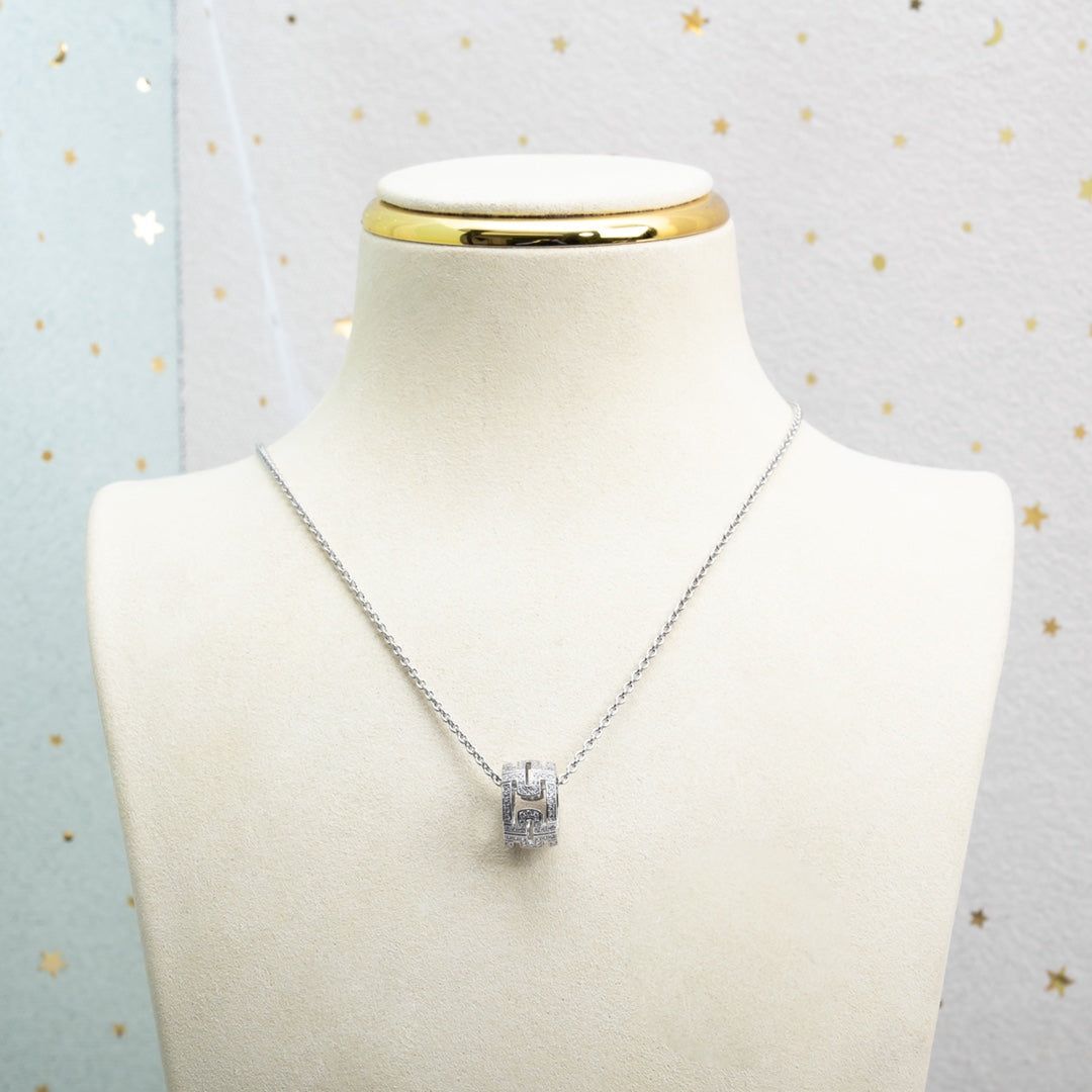 [Clover Jewelery]PARENTESI NECKLACE SILVER DIAMOND