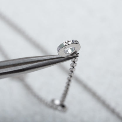 [Clover Jewelery]PARENTESI NECKLACE SILVER DIAMOND