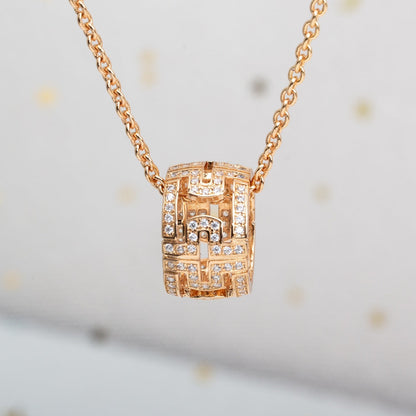[Clover Jewelery]PARENTESI NECKLACE PINK GOLD DIAMOND