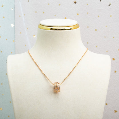 [Clover Jewelery]PARENTESI NECKLACE PINK GOLD DIAMOND