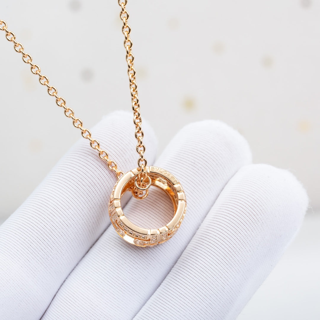 [Clover Jewelery]PARENTESI NECKLACE PINK GOLD DIAMOND