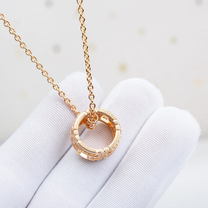 [Clover Jewelery]PARENTESI NECKLACE PINK GOLD DIAMOND