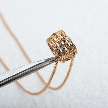 [Clover Jewelery]PARENTESI NECKLACE PINK GOLD DIAMOND