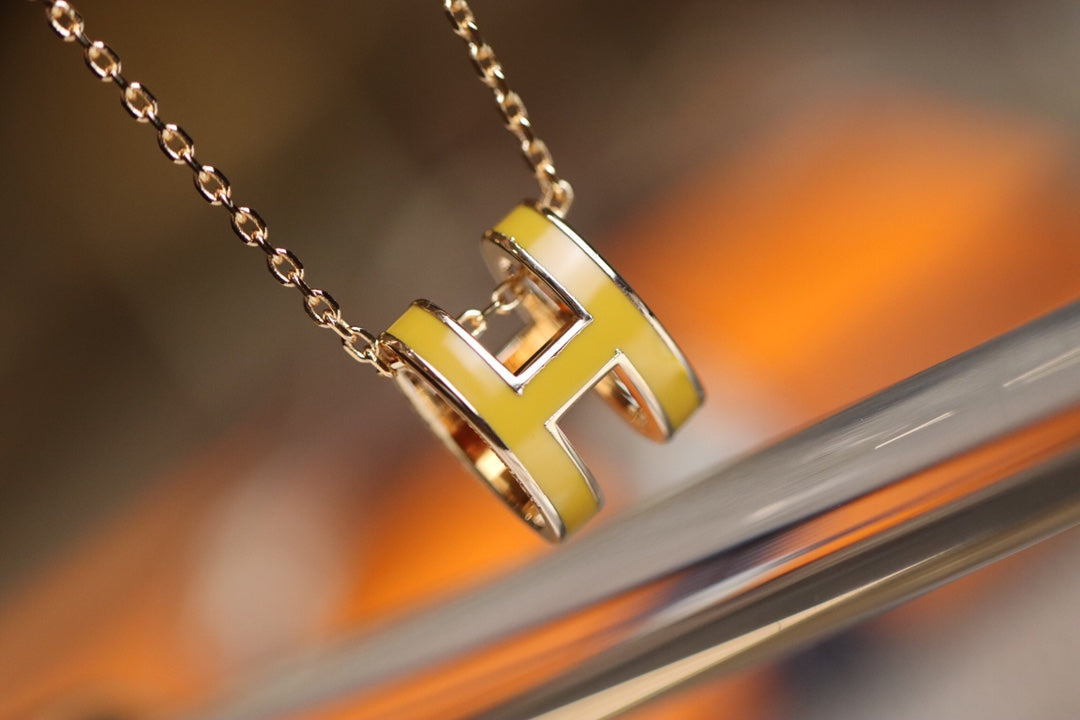 [Clover Jewelery]POP H PEDANT PINK GOLD