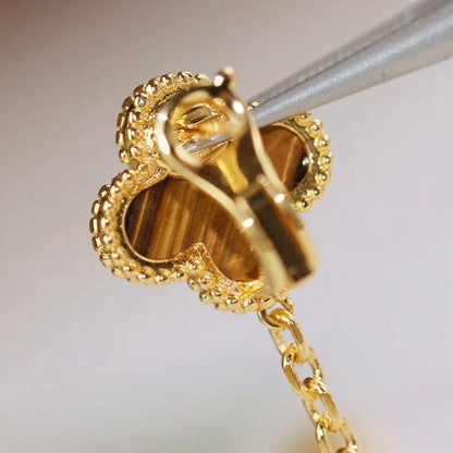 [Clover Jewelery]CLOVER  2 MOTIF  TIGER EYE CARNELIAN EARRINGS