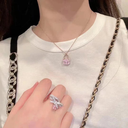 [Clover Jewelery]CONSTANCE PEDANT PURPLE DIAMOND NECKLACE