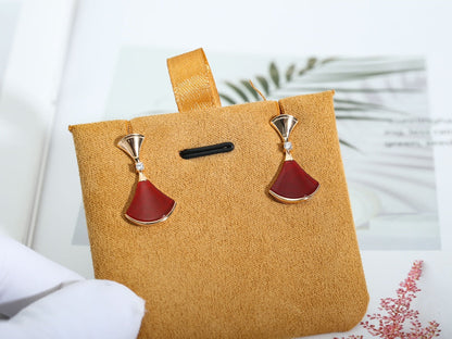 [Clover Jewelery]DREAM Carnelian PINK GOLD EARRINGS
