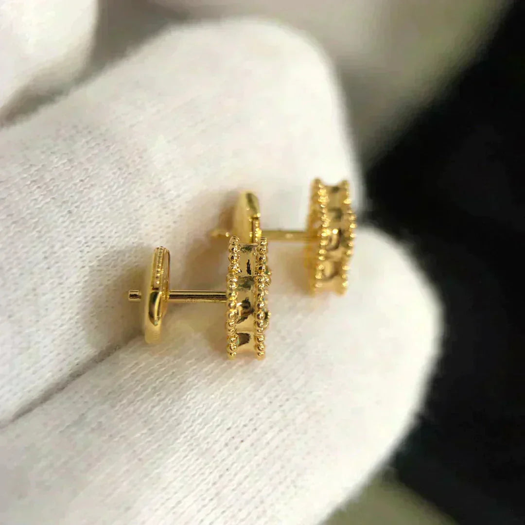 [Clover Jewelery]CLOVER MINI 9.5MM MALACHITE  EARRINGS