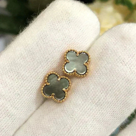 [Clover Jewelery]CLOVER MINI 9.5MM GRAY MOP EARRINGS