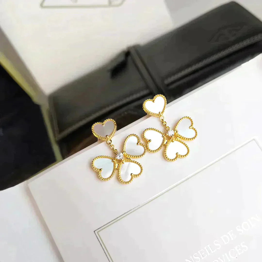 [Clover Jewelery]CLOVER SWEET WHITE MOP EARRINGS