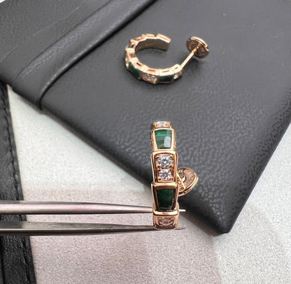 [Clover Jewelery]SERPENTI MALACHITE PINK GOLD EARRINGS