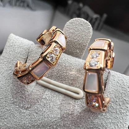 [Clover Jewelery]SERPENTI MOP PINK GOLD EARRINGS