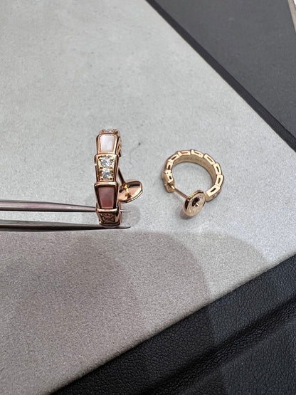 [Clover Jewelery]SERPENTI MOP PINK GOLD EARRINGS