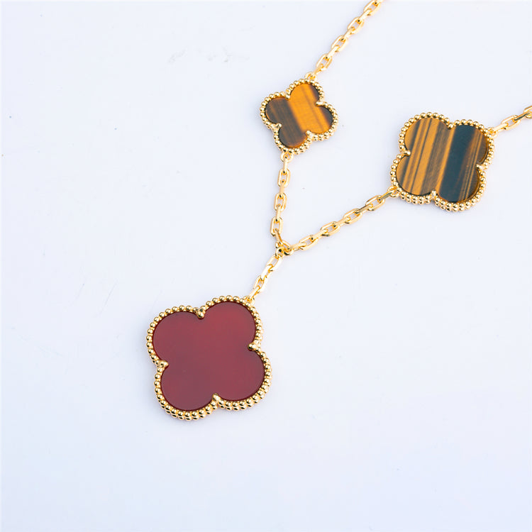 [Clover Jewelery]CLOVER BRACELET 5 MOTIFS CARNELIAN TIGER EYE