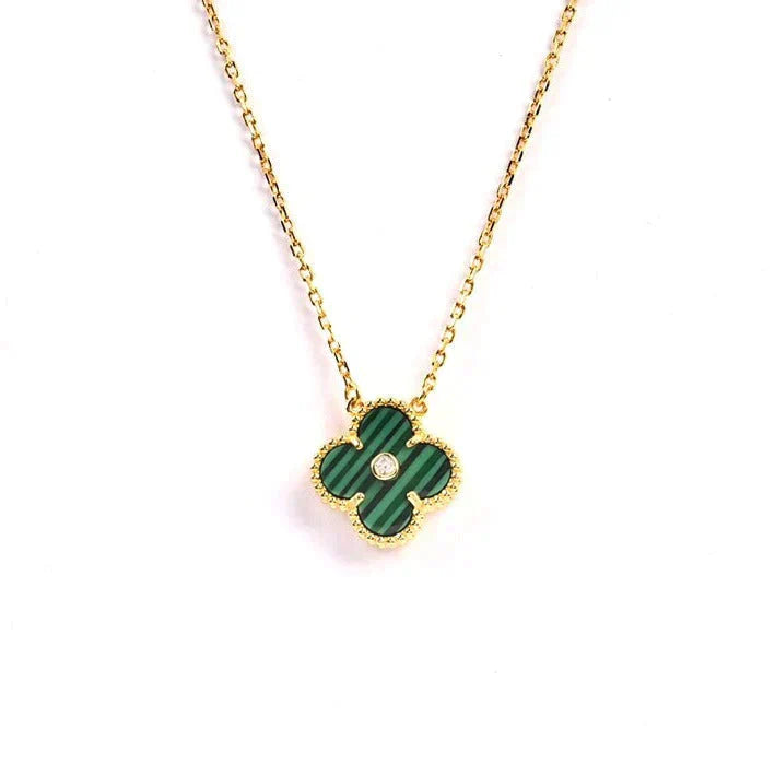 [Clover Jewelery]CLOVER 15MM DIAMOND TURQUOISE NECKLACE