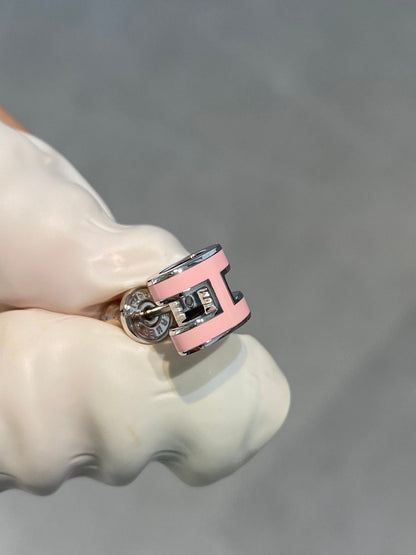 [Clover Jewelery]MINI POP H SILVER EARRINGS PINK