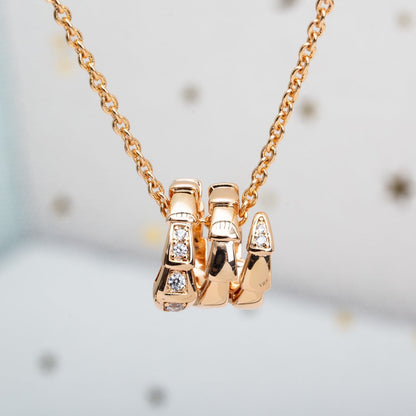 [Clover Jewelery]SERPENTI PINK GOLD NECKLACE DIAMOND