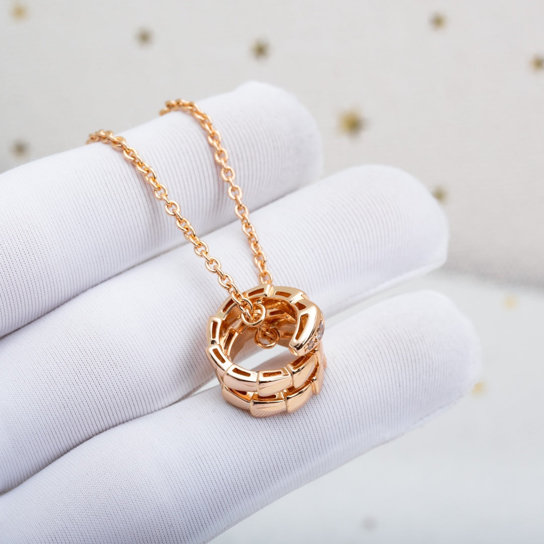 [Clover Jewelery]SERPENTI PINK GOLD NECKLACE DIAMOND