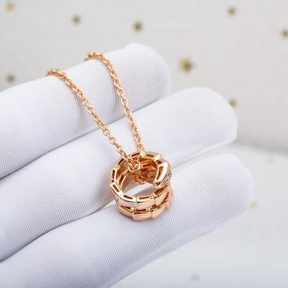[Clover Jewelery]SERPENTI PINK GOLD NECKLACE DIAMOND