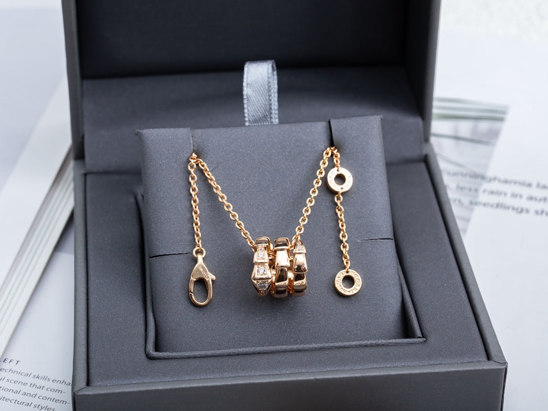 [Clover Jewelery]SERPENTI PINK GOLD NECKLACE DIAMOND