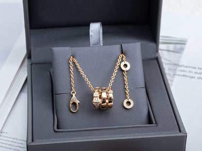 [Clover Jewelery]SERPENTI PINK GOLD NECKLACE DIAMOND