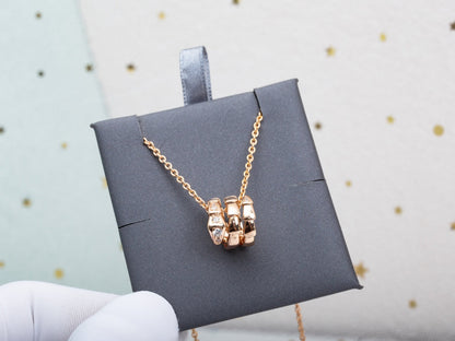 [Clover Jewelery]SERPENTI PINK GOLD NECKLACE DIAMOND