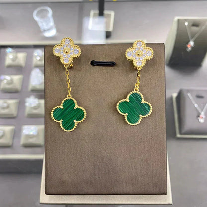 [Clover Jewelery]CLOVER  2 MOTIFS  DIAMOND  EARRINGS (MULTIPLE CHOICESç´