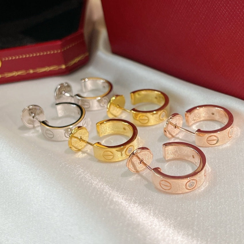 [Clover Jewelery]LOVE EARRINGS 5.7MM 2 DIAMONDS