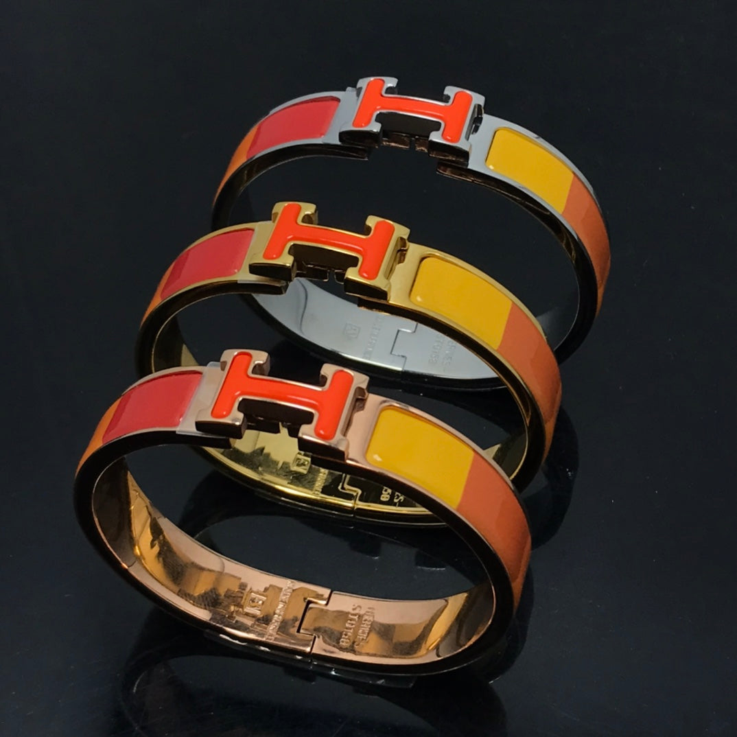 [Clover Jewelery]H BRACELET ORANGE RAINBOW CERAMIC