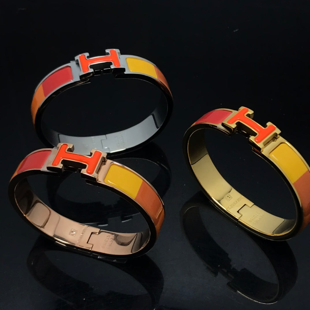 [Clover Jewelery]H BRACELET ORANGE RAINBOW CERAMIC
