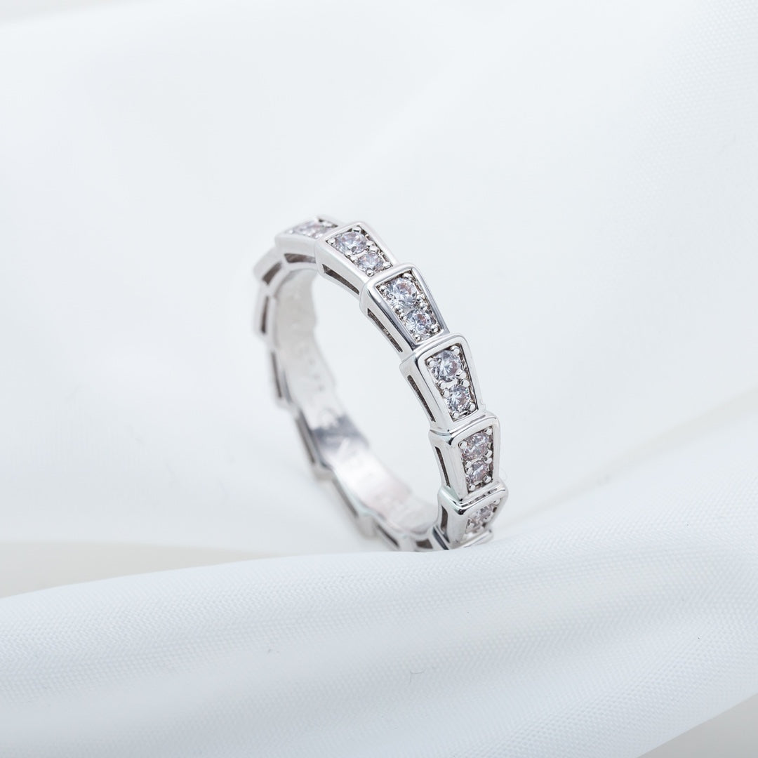 [Clover Jewelery]SERPENTI RING SILVER DIAMOND PAVED 3MM