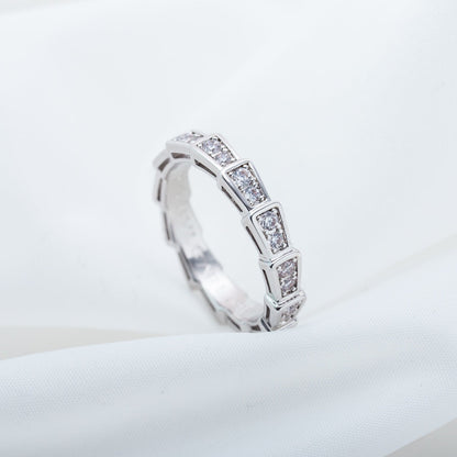 [Clover Jewelery]SERPENTI RING SILVER DIAMOND PAVED 3MM