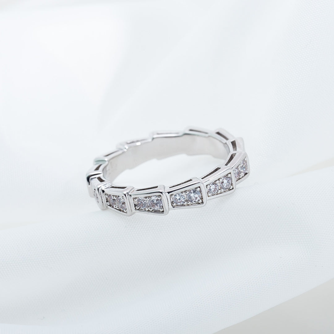[Clover Jewelery]SERPENTI RING SILVER DIAMOND PAVED 3MM