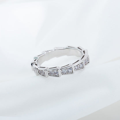 [Clover Jewelery]SERPENTI RING SILVER DIAMOND PAVED 3MM